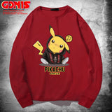 Men and Women Pokemon Pikachu Hoodie Pikachu Long Sleeve T-shirt
