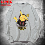 Men and Women Pokemon Pikachu Hoodie Pikachu Long Sleeve T-shirt