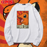 Men and Women Pokemon Pikachu Hoodie Pokémon Long Sleeve T-shirt Autumn