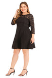Women plus Size Dresses Fashion Back Deep V Lace Dress