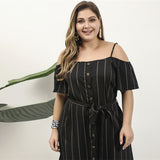 Women Plus Size Midi Dresses Spring/Summer Off-Shoulder Casual Midi Dress for Women