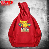 Men and Women Pokemon Pikachu Hoodie Pikachu Joint Name Sweater Jacket
