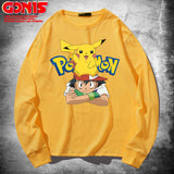 Men and Women Pokemon Pikachu Hoodie Cotton Loose