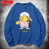 Men and Women Pokemon Pikachu Hoodie Cartoon Anime Long Sleeve T-shirt