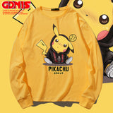 Men and Women Pokemon Pikachu Hoodie Pikachu Long Sleeve T-shirt