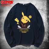 Men and Women Pokemon Pikachu Hoodie Pikachu Long Sleeve T-shirt