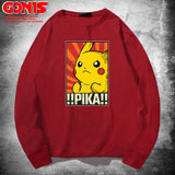 Men and Women Pokemon Pikachu Hoodie Detective Anime Long Sleeve T-shirt