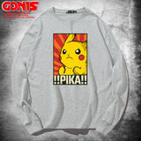 Men and Women Pokemon Pikachu Hoodie Detective Anime Long Sleeve T-shirt