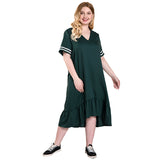 Women Plus Size Maxi Dresses Summer V-neck Casual Dress