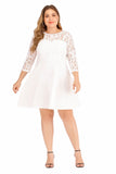 Women plus Size Dresses Fashion Back Deep V Lace Dress