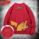 Men and Women Pokemon Pikachu Hoodie Pikachu Joint Name Sweater for Men and Women