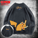 Men and Women Pokemon Pikachu Hoodie Pikachu Joint Name Sweater for Men and Women