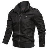 Tactics Style Men Outdoor Windproof Coat Men Casual Jacket Solid Color Jacket Zipped Stand Collar plus Size Coat for Men