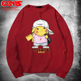 Men and Women Pokemon Pikachu Hoodie Cartoon Anime Long Sleeve T-shirt