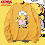 Men and Women Pokemon Pikachu Hoodie Cartoon Anime Long Sleeve T-shirt