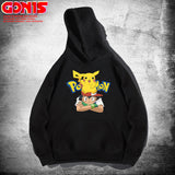 Men and Women Pokemon Pikachu Hoodie Pikachu Joint Name Sweater Jacket
