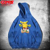 Men and Women Pokemon Pikachu Hoodie Pikachu Joint Name Sweater Jacket