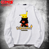 Men and Women Pokemon Pikachu Hoodie Loose Thin Bottoming Shirt Clothes