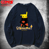 Men and Women Pokemon Pikachu Hoodie Loose Thin Bottoming Shirt Clothes