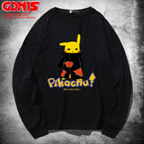 Men and Women Pokemon Pikachu Hoodie Loose Thin Bottoming Shirt Clothes