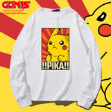 Men and Women Pokemon Pikachu Hoodie Detective Anime Long Sleeve T-shirt
