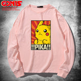 Men and Women Pokemon Pikachu Hoodie Detective Anime Long Sleeve T-shirt