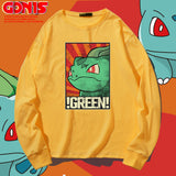 Men And Women Pokemon Pikachu Hoodie Pokémon Long Sleeve T-shirt