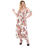 Women Plus Size Maxi Dresses Early Autumn Sling Irregular Pattern Print Bohemian Dress