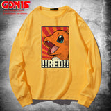 Men and Women Pokemon Pikachu Hoodie Pokémon Long Sleeve T-shirt Autumn