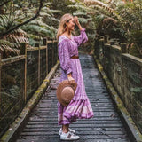 Beth Dutton Bohemian Dress Winter Autumn Midi Dresses Hollow out Large Swing Elastic Waist Dress