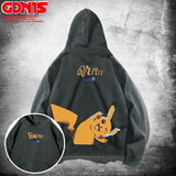 Men and Women Pokemon Pikachu Hoodie Spring and Autumn Youth Loose Shoulder Couple Coat