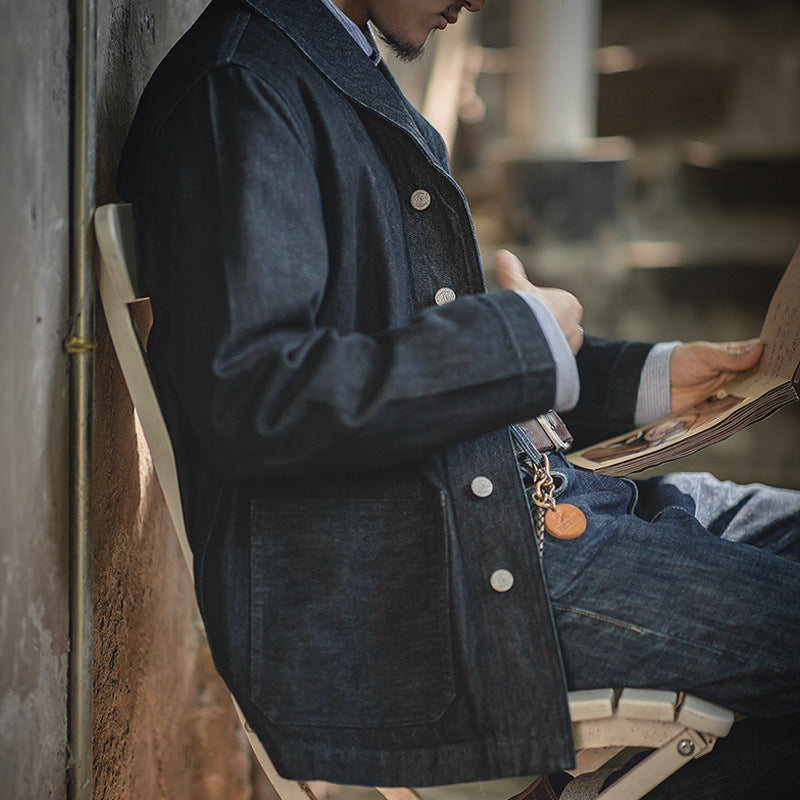 Denim Shirts Casual Blue Denim Jacket Men