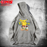 Men and Women Pokemon Pikachu Hoodie Pikachu Joint Name Sweater Jacket