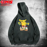 Men and Women Pokemon Pikachu Hoodie Pikachu Joint Name Sweater Jacket