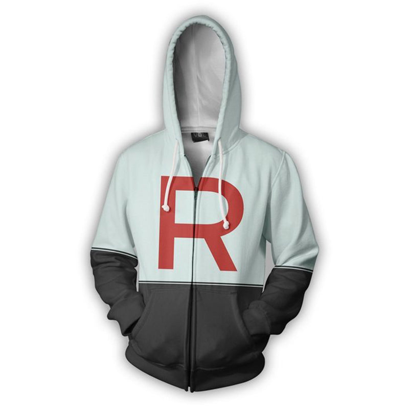 Men and Women Pokemon Pikachu Coat Rockets 3D Sweater Digital Printing Anime Coat