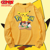 Men and Women Pokemon Pikachu Hoodie Cotton Loose
