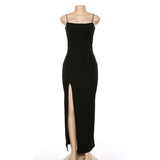Music Festivals Rave Outfits Dress Slim Fit Backless Sexy Slit Dress
