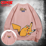 Men and Women Pokemon Pikachu Hoodie Pikachu Joint Name Sweater for Men and Women