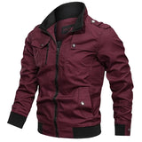 Tactics Style Men Outdoor Windproof Coat Men Casual Jacket Solid Color Jacket Zipped Stand Collar plus Size Coat for Men