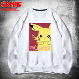 Men and Women Pokemon Pikachu Hoodie Youth Couple Loose Shoulder Clothes and Coat