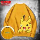 Men and Women Pokemon Pikachu Hoodie round Neck Sweater for Men and Women