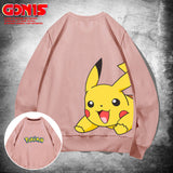 Men and Women Pokemon Pikachu Hoodie round Neck Sweater for Men and Women