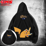 Men and Women Pokemon Pikachu Hoodie Spring and Autumn Youth Loose Shoulder Couple Coat