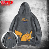 Men and Women Pokemon Pikachu Hoodie Spring and Autumn Youth Loose Shoulder Couple Coat