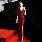 Sequin Evening Dress Queen Fishtail Gown