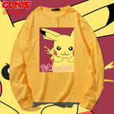 Men and Women Pokemon Pikachu Hoodie Anime Long Sleeve T-shirt