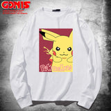 Men and Women Pokemon Pikachu Hoodie Anime Long Sleeve T-shirt