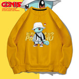 Men and Women Pokemon Pikachu Hoodie Pikachu round Neck Sweater