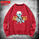 Men and Women Pokemon Pikachu Hoodie Pikachu round Neck Sweater