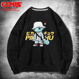 Men and Women Pokemon Pikachu Hoodie Pikachu round Neck Sweater